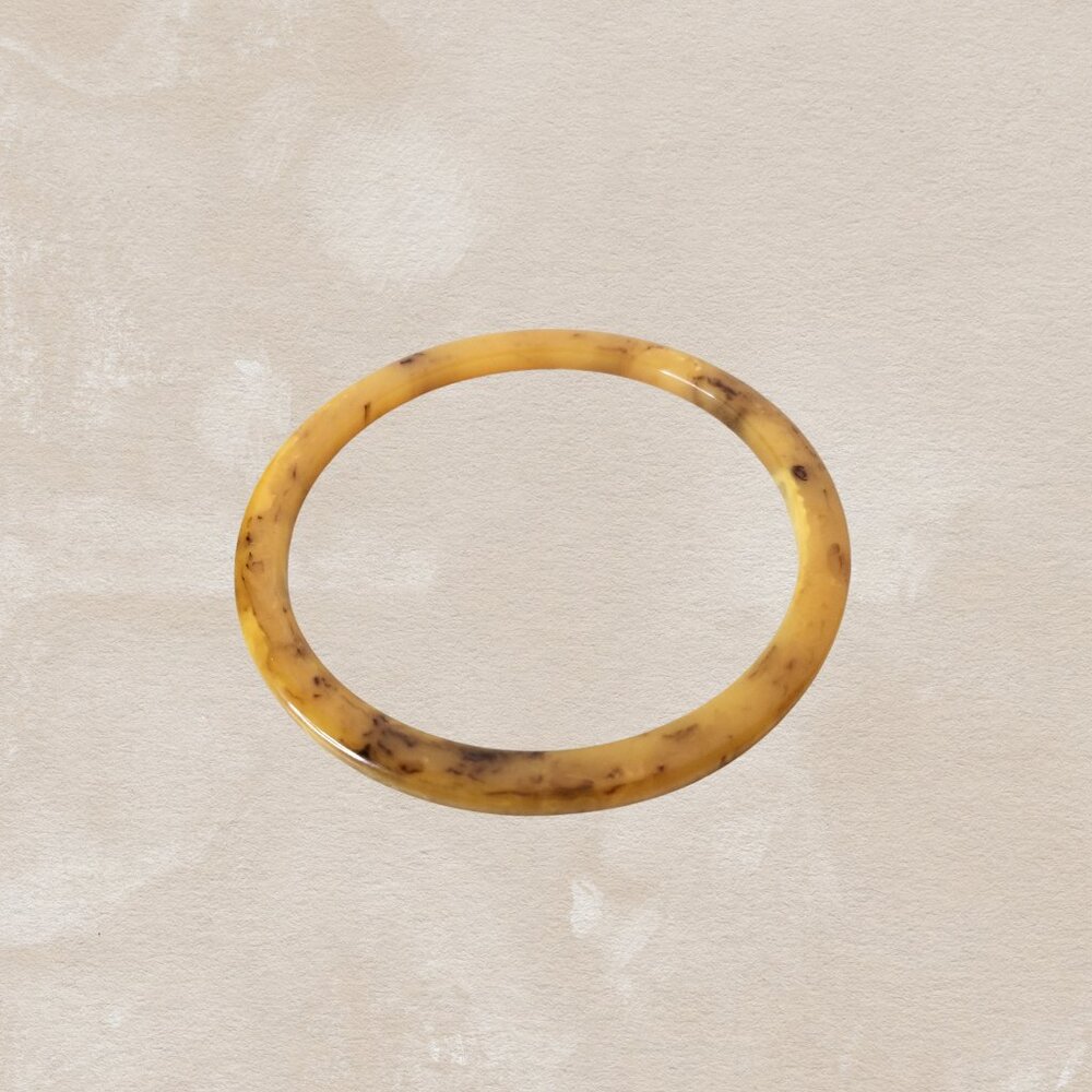Vintage Yellow Marbled Butterscotch Bangle